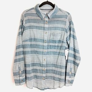 NWT Liz Claiborne Woman Striped Sheer Blouse 1X